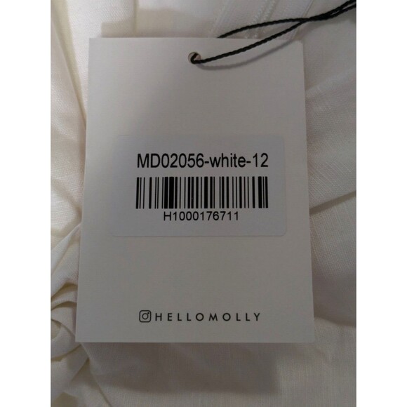 Hello Molly Womens White Mini Skirt Dress Size 8 Puff Sleeve Cutout Torso NEW - Picture 14 of 14